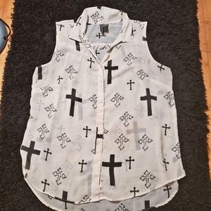 White cross blouse